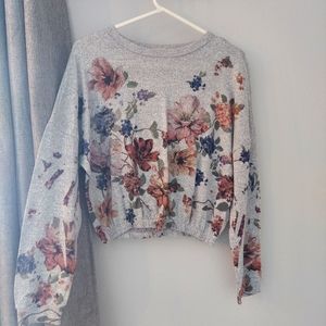 Floral Cropped Sweater